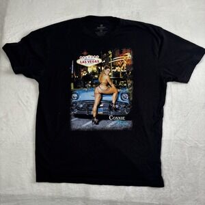 Bullseye Vixen Model Connie Pena Las‎ Vegas Black SS Graphic Shirt Men's XL